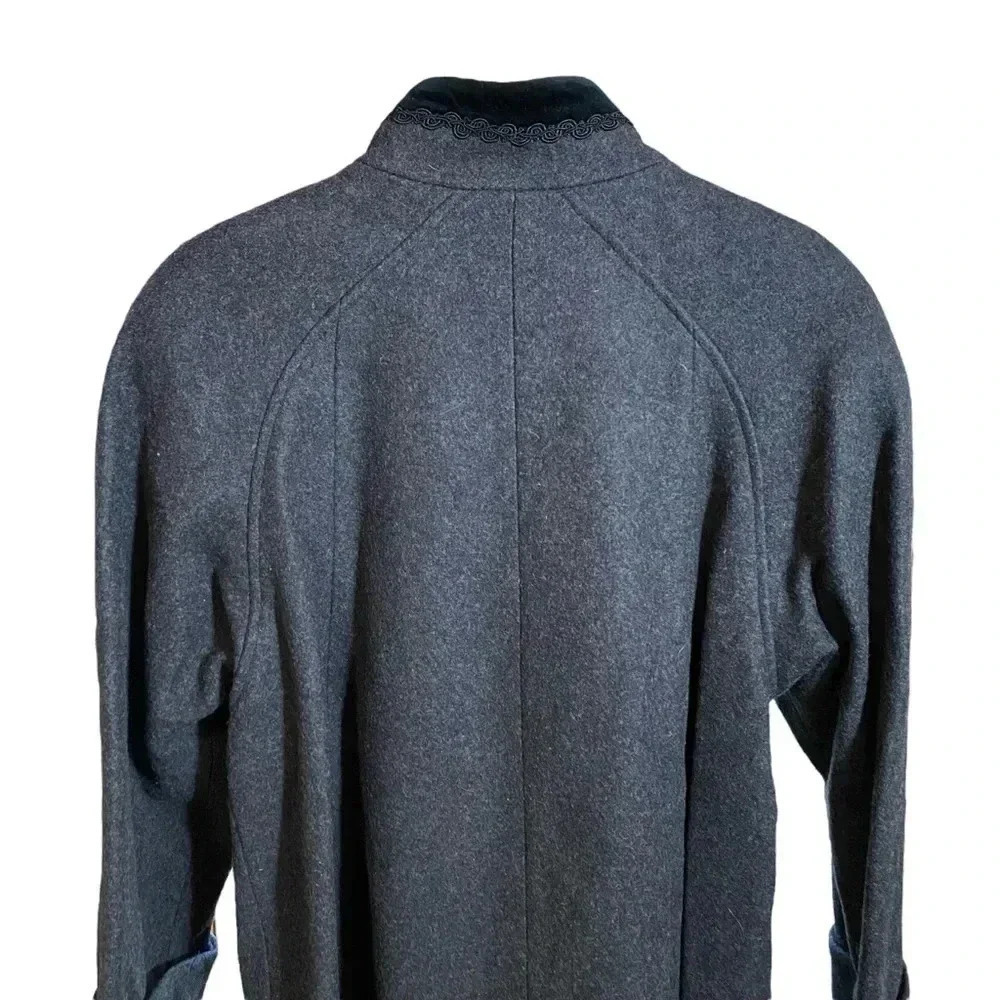 VGT JOFELD de Ball Valvet Women's Stand Collar Coat Front Buttons Black Size M - Picture 6 of 15